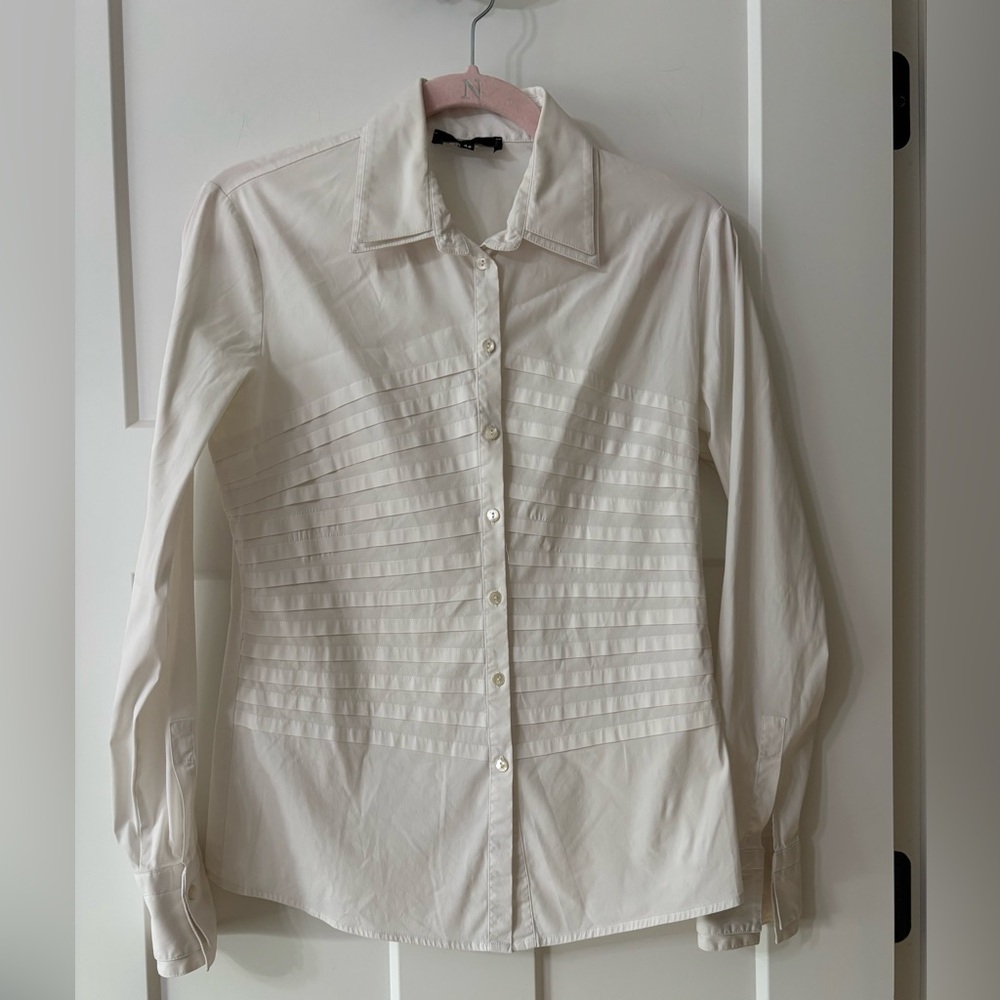Jennifer Tattanelli Front pleat Italian made Button Down Top EU size 44